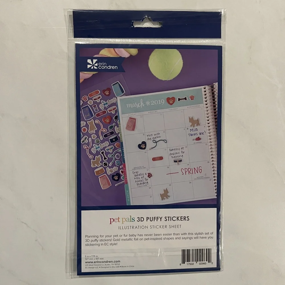 NWT Erin Condren Puffy Puppy Dog Stickers
